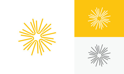 abstract sun logo vector design template