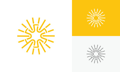 abstract sun logo vector design template