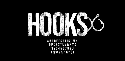 Distressed Grunge Bold Font. Uppercase, Lowercase, and Number. Come with editable vector.  Rustic Lettering. Sport and Fashion Font.