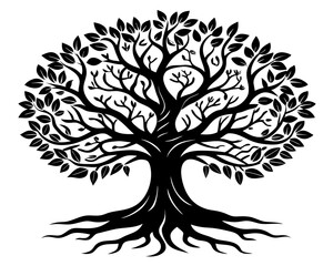 Tree of Life Silhouette Vector & Sacred Symbol SVG