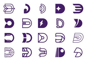 Initial Letter D Logo Element Set