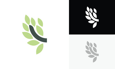 modern tree simple logo vector design template