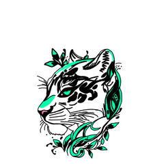 vector image of a tiger black 