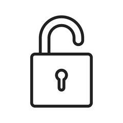Open Lock I icon vector image. Suitable for mobile apps, web apps and print media.