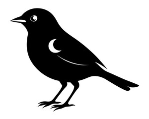 Songbird Silhouette Vector & Singing Bird SVG Design