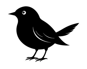Songbird Silhouette Vector & Singing Bird SVG Design