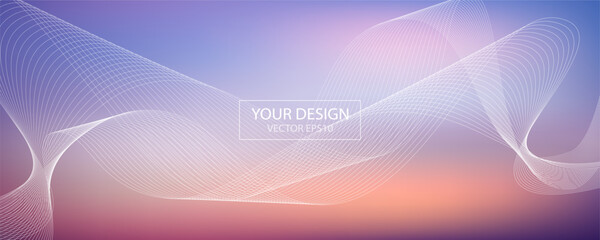 Abstract gradient background with smooth wavy lines in soft pastel tones, ideal for technology, digital, business presentations. Enhances creativity and innovation with a minimalist aesthetic.