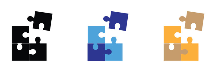 Naklejka premium Puzzle icon. Simple illustration of puzzle vector icon for web design on isolated background .Vector&nbsp;illustration. EPS 10 . 