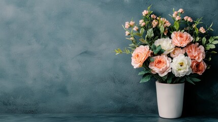 Beautiful Floral Arrangement in Circular Hoop on Trendy Dark Background