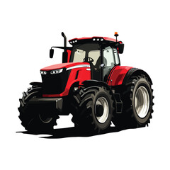 Obraz premium Creative Style Tractor Illustration with tractor icon and logo on solid color background