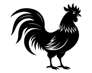 Rooster Silhouette Vector & Farm Animal SVG Design