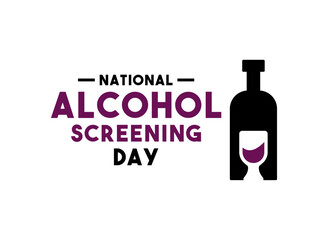 National Alcohol Screening Day. April. Flat design vector. Banner, card, background.
