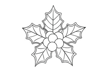 Holly berry Coloring page for kids 