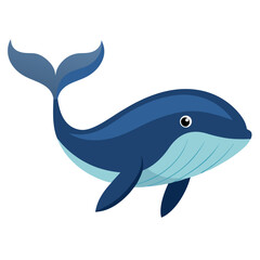 Cartoon whale vector illustration for ocean wildlife animal marine life and sea creature designs and graphics
