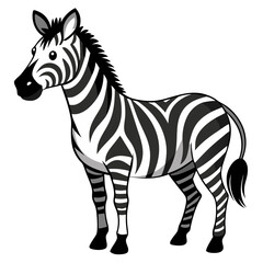 Cartoon zebra illustration vector image of african wildlife animal with black and white stripes design