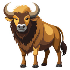 Illustration of a gaur indian bison wildlife animal vector drawing clip art image for design and education use