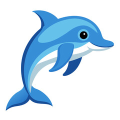 Cartoon dolphin vector illustration for kids educational resources and ocean life themed graphic design projects