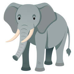 Obraz premium Cartoon african elephant illustration vector image for kids education and wildlife animal designs and projects