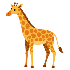 Obraz premium Cartoon giraffe illustration vector image of a cute giraffe with long neck and brown spots design art