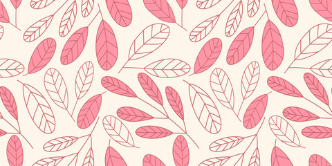 Leaves seamless pattern design with leaves. leaf pattern design for fabric, cotton, wallpaper, satin, gift wrap, carpet, background.	