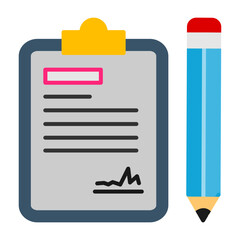 Clip board And Pencil Icon