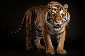 Obraz premium Close-Up of Tiger – Fierce Eyes and Beautifully Detailed Stripes of an Iconic Wild Cat
