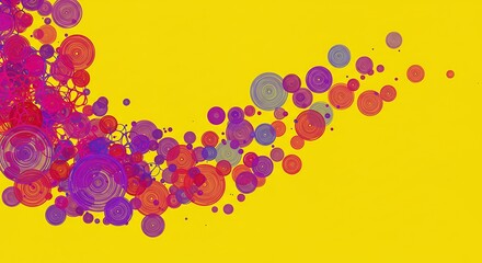 Abstract Burst: Vibrant Circles in Motion AI Generated