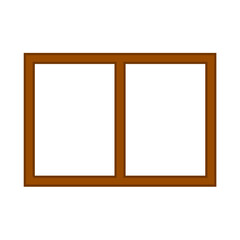 Window frame cartoon. Wooden window frame design. Vector illustration.