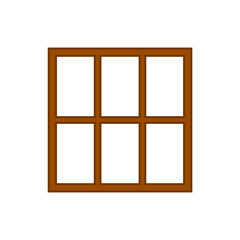 Window frame cartoon. Wooden window frame design. Vector illustration.