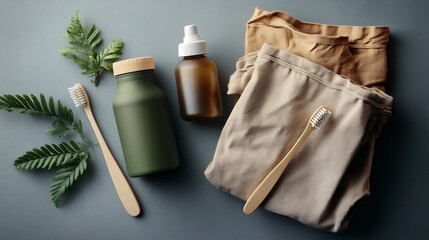 Sustainable lifestyle promoting reusable products and eco friendly habits