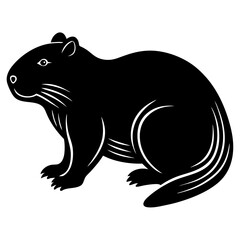 Beaver Line Art Vector Black and White Illustration Design