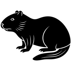 Beaver Line Art Vector Black and White Illustration Design