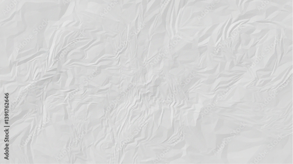 Poster white crumpled paper texture. recycled crumpled and folded craft paper texture as background. crumpl