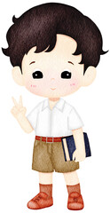 Cute Thai Boy in School Uniform