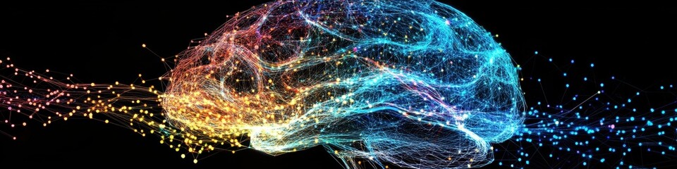 A digital map of business data flowing through a network, enhanced by artificial intelligence and machine learning for enhanced decision-making.