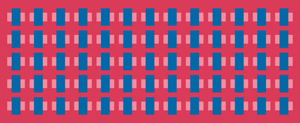 Abstract Woven Pattern in Red, Blue, and Pink