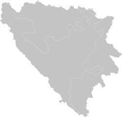 map Bosnia Herzegovina Cantons – Vector Map with Canton Borders
