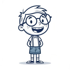 "Smiling Young Man Vector SVG – Flat Style Male Character on White Background"