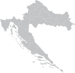Fototapeta premium map Croatia – Vector Outline and Political Regions 