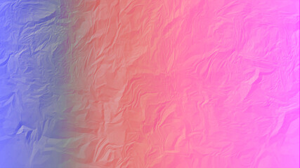 Fototapeta premium Crumpled Paper. Vintage crumpled paper of blue and pink gradient color. Colorful crumpled paper texture. Rough crumpled and wrinkled texture surface of retro old vintage grunge paper.