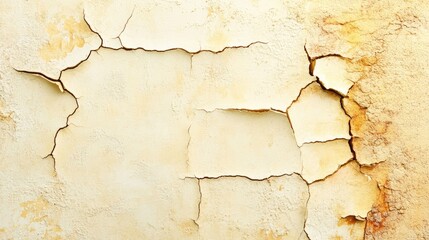 Obraz premium Cracked, weathered, light beige surface