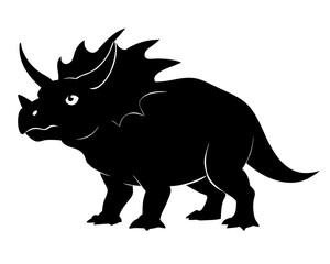 Triceratops Silhouette Vector & Prehistoric Dinosaur SVG