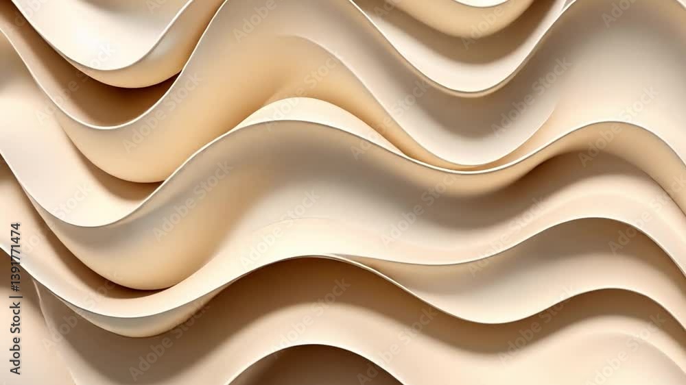 Poster elegant abstract waves soothing beige patterns and smooth textures for calming background art design