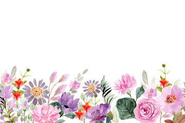 Watercolor flowers background vector for design.