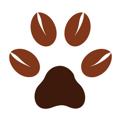 Fototapeta premium Coffee Beans Paw Print A Unique Blend of Pet Love and Caffeine