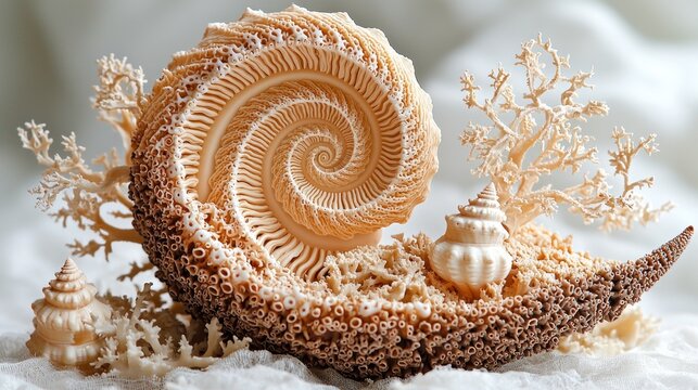 Ornate seashell sculpture
