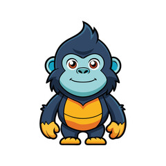 Fototapeta premium Cute blue monkey design vector illustration isolated on white background