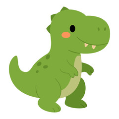 Cute Tyrannosaurus flat vector cartoon illustration