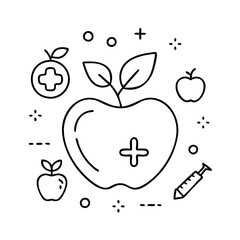 apple health icon, apple health vector illustration-simple illustration of apple health, perfect for apple health logos and icons