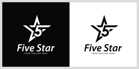 Obraz premium Creative modern five star sign logo design symbol template.
